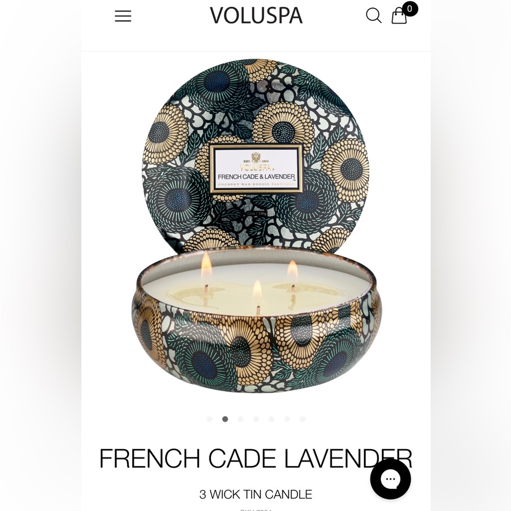 Voluspa French Cade Lavender Tin Candle
